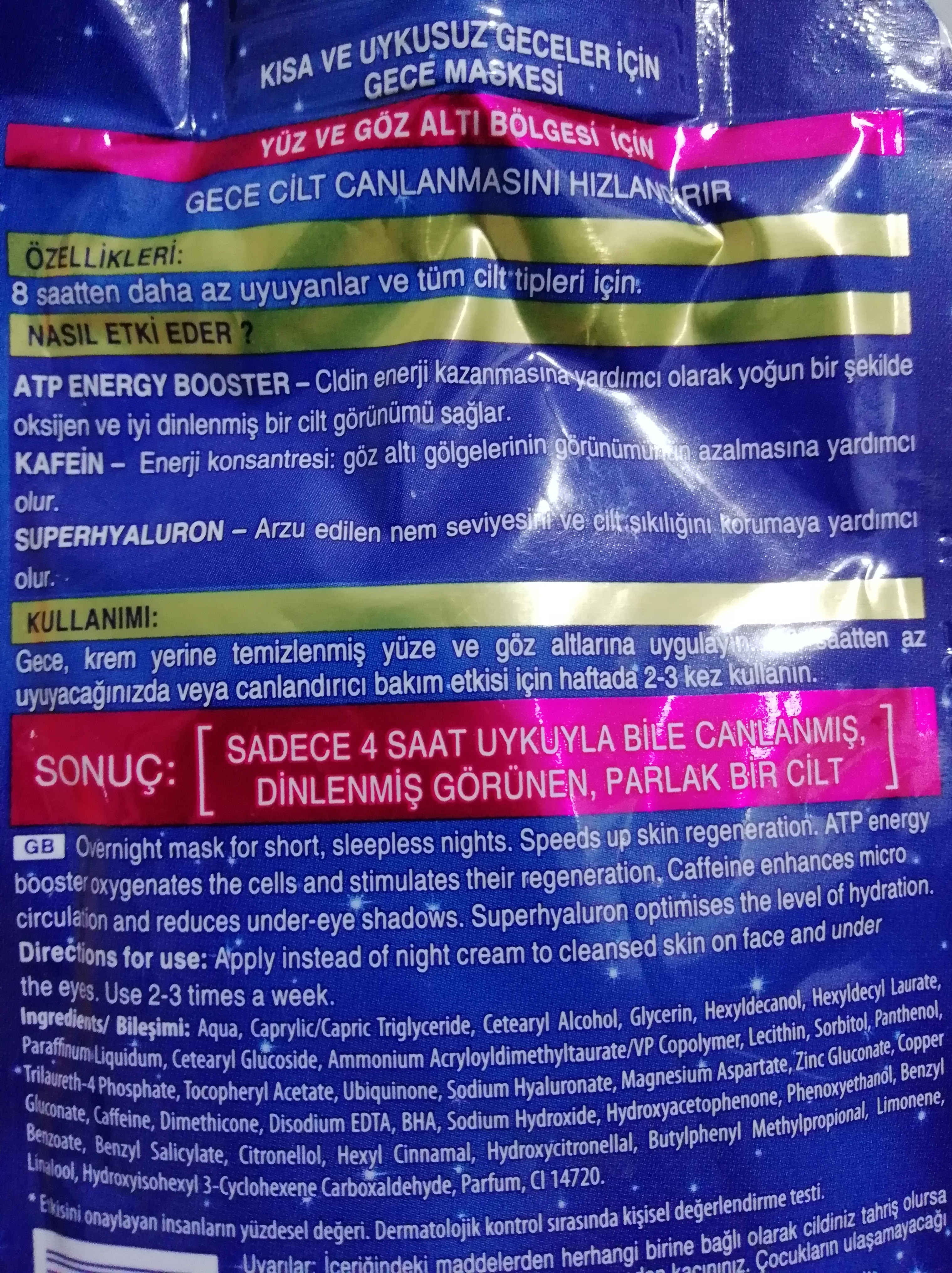 Bee Beauty Sleep Mask inceleme Bee Beauty Sleep Mask inceleme